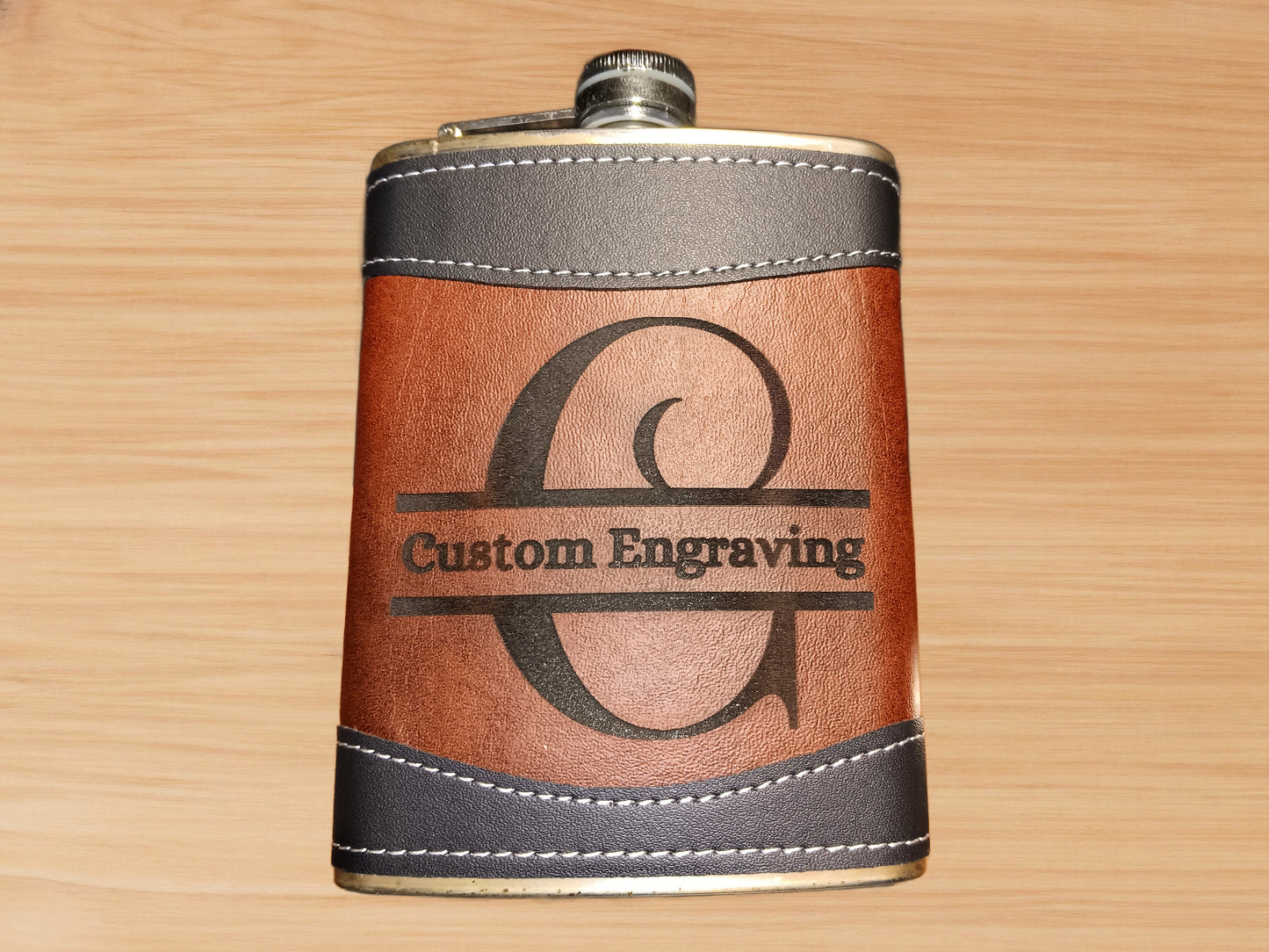 Custom 8 oz Leather Hip Flask with Funnel